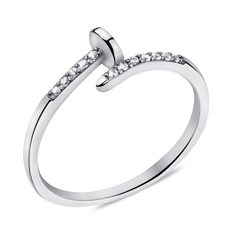 Срібна каблучка Цвях з фіанітами (арт. 7501/6864)