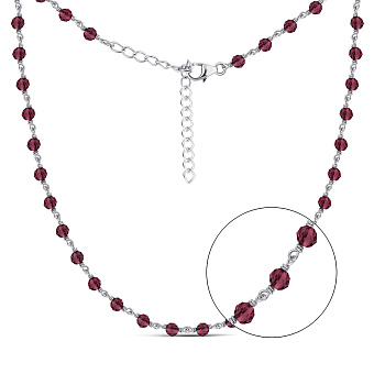 Серебряное колье с гранатом (арт. 7507/2126256Г)