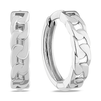 Серьги-кольца Звенья из белого золота  (арт. 110703б)