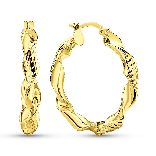 Сережки-кільця з жовтого золота  (арт. 1091153/25ж) – зображення 1