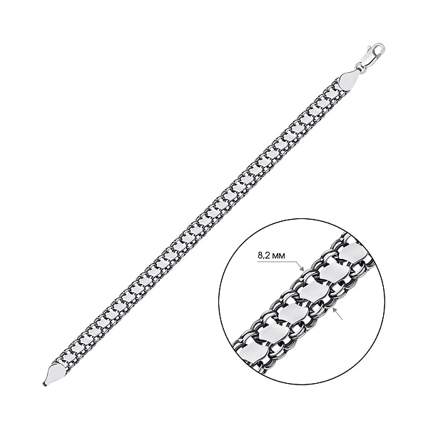 Серебряный цепочный браслет (арт. 03113513ч) – изображение 2