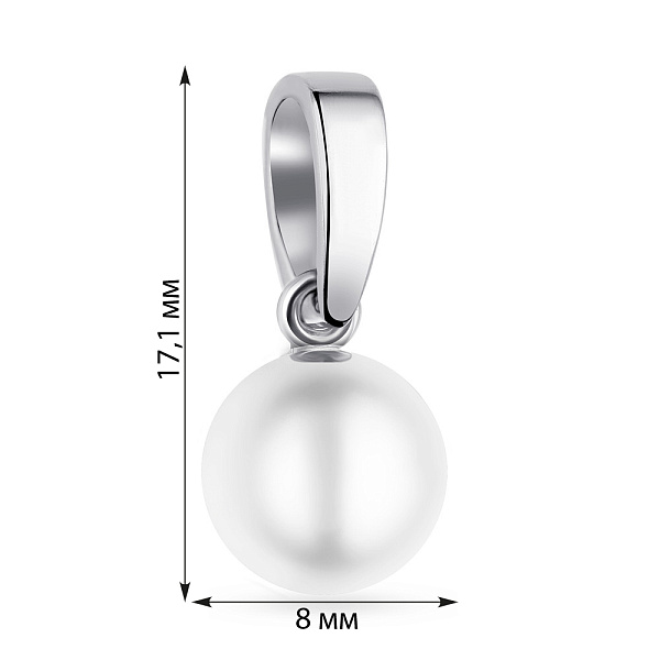 Серебряный подвес с жемчугом (арт. 7503/1250/2жб) – изображение 2