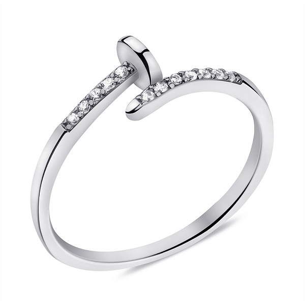 Срібна каблучка Цвях з фіанітами (арт. 7501/6864) – зображення 1