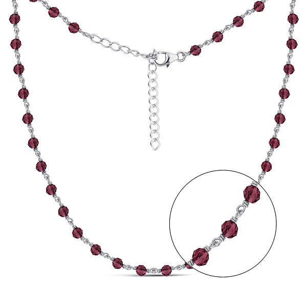 Серебряное колье с гранатом (арт. 7507/2126256Г) – изображение 1