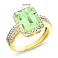 Золотое кольцо с хризопразом и фианитами (арт. 140457Пжх) – изображение 2