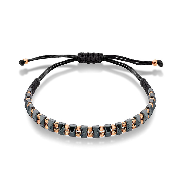 Браслет на нити с золотыми вставками и гематитом (арт. 324952/1гмтуа) – изображение 1