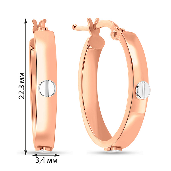 Золоті сережки кільця (арт. 106005/20кб) – зображення 2