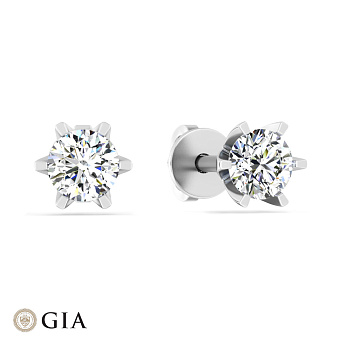 Фото Пусеты из белого золота с бриллиантами (арт. Т01117808036б)