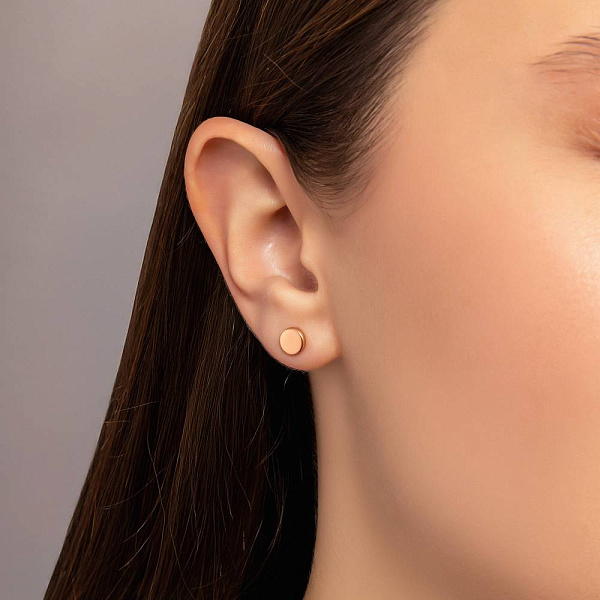 Золоті сережки-пусети Монети (арт. 110598) – зображення 2