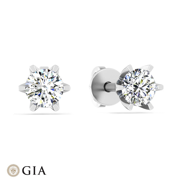 Пусеты из белого золота с бриллиантами (арт. Т01117808036б) – изображение 1