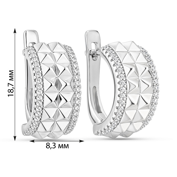 Серебряные серьги с фианитами (арт. 7502/10151) – изображение 2