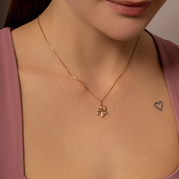 Кулон "Лапка" из красного золота (арт. 424589) – изображение 2