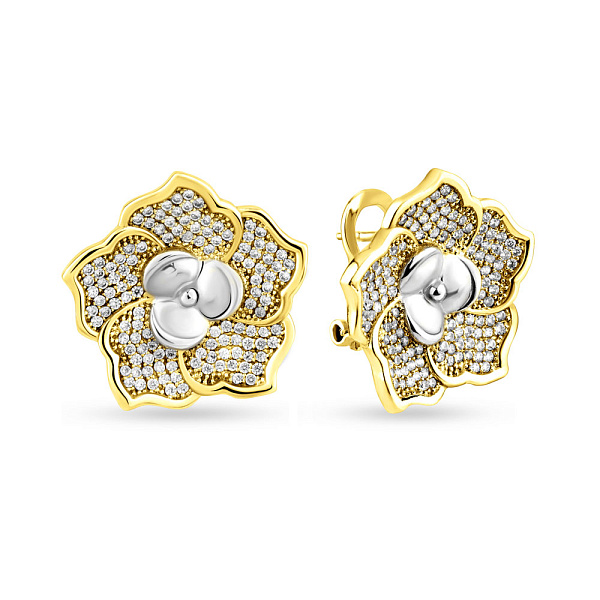 Сережки з жовтого і білого золота (арт. 103340жб) – зображення 1