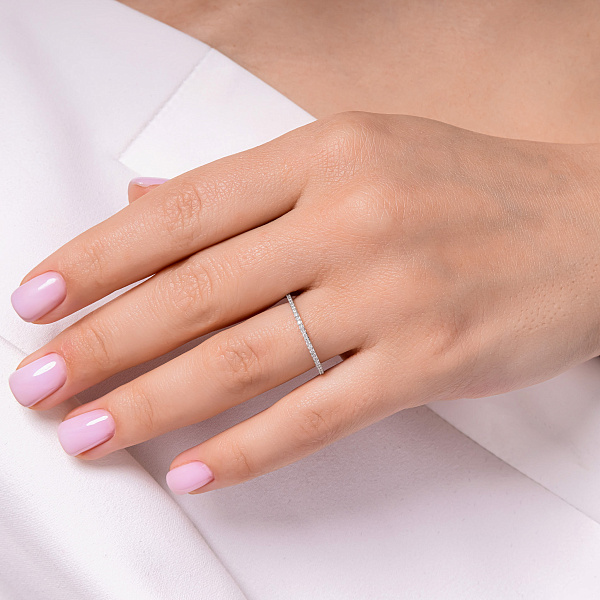 Кольцо из белого золота с бриллиантами (арт. К341427015б) – изображение 2