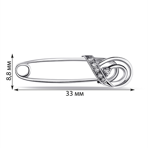 Серебряная булавка с фианитами (арт. 7911/7110-ч) – изображение 2