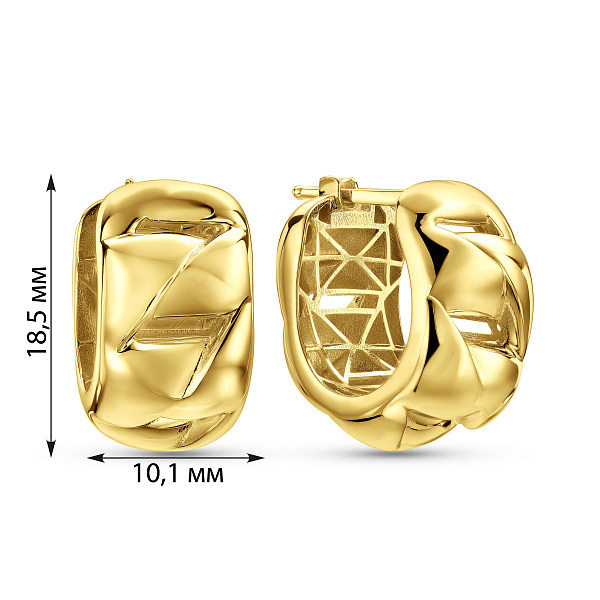 Серьги из желтого золота (арт. 110702ж) – изображение 3
