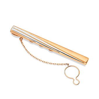 Затискач для краватки з червоного золота з родіюванням (арт. 200056р)