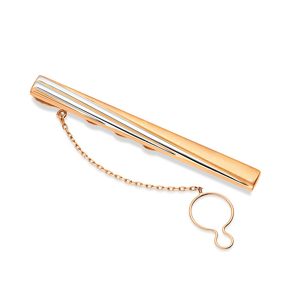 Затискач для краватки з червоного золота з родіюванням (арт. 200056р) – зображення 1
