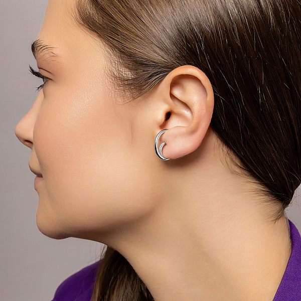 Срібні сережки без каменів (арт. 7502/9707/10) – зображення 3