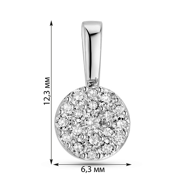 Подвеска из белого золота с бриллиантами (арт. П341555020б) – изображение 2