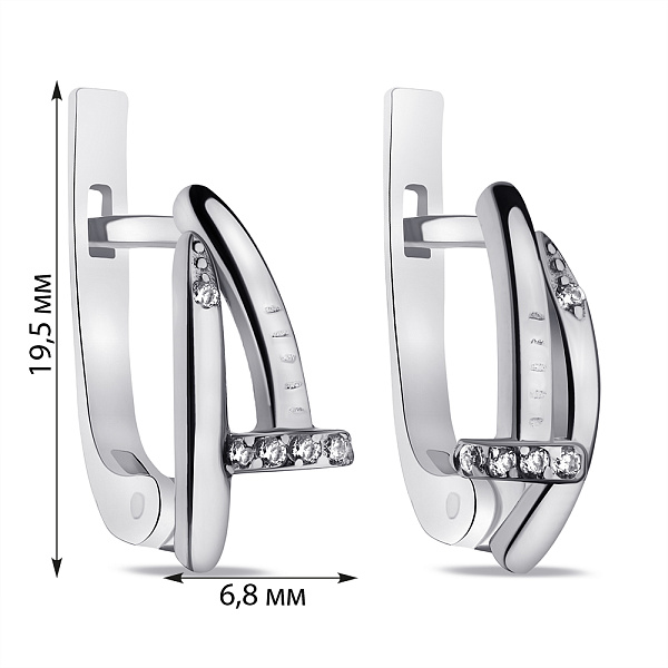 Серьги из серебра с фианитами (арт. 7502/384сю) – изображение 2