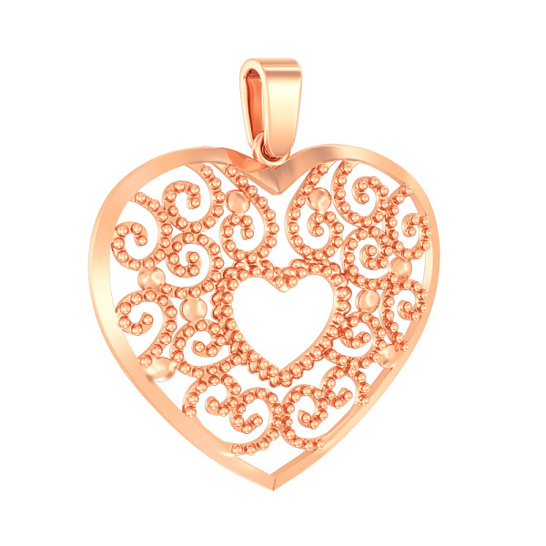 Золота підвіска «Серце» (арт. 440486) – зображення 1