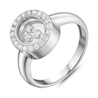 Кольцо из белого золота с фианитами (арт. 156694/3б)