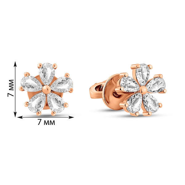 Пусеты золотые с фианитами (арт. 110979) – изображение 7