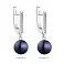 Серебряные серьги-подвески с черным жемчугом (арт. 7502/1250жч) – изображение 1