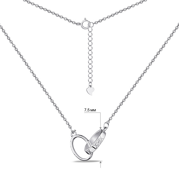 Серебряное колье с фианитом (арт. 7507/1914) – изображение 3