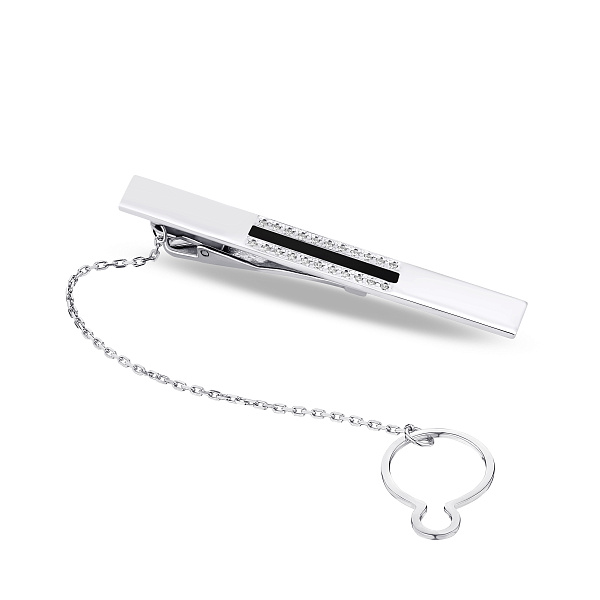 Срібний затискач для краватки з емаллю (арт. 7513/9630реч) – зображення 1