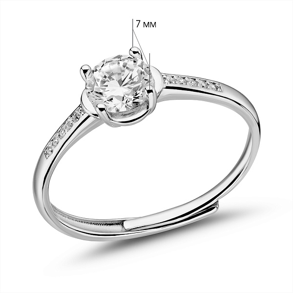 Серебряное кольцо с  фианитами (арт. 7501/8074) – изображение 2