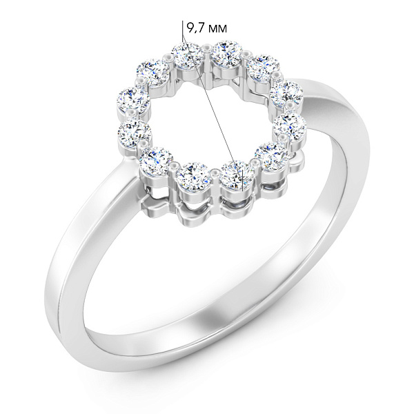 Кольцо из белого золота с бриллиантами  (арт. К011538020б) – изображение 6