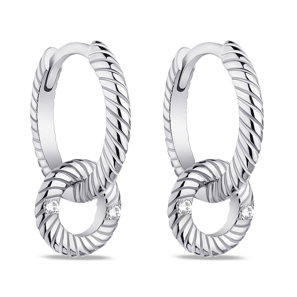 Серебряные серьги-кольца (арт. 7502/4894/15) – изображение 1
