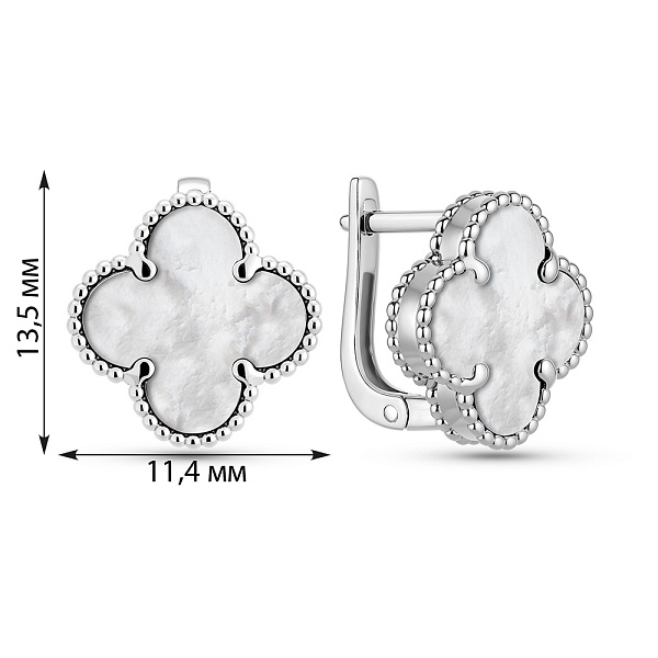 Золотые серьги с перламутром (арт. 1101201/10бп) – изображение 2