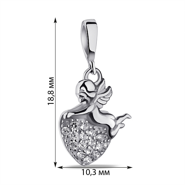 Серебряный подвес Ангел с фианитами (арт. 7503/П2Ф/1039) – изображение 2