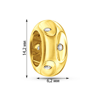 Подвес-шарм из желтого золота с фианитами  (арт. 424772жм)