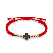 Браслет на нити с ониксом и золотыми вставками (арт. 340102коа)