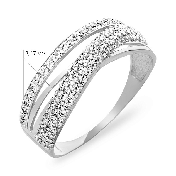 Золотое кольцо Синергия с дорожкой из фианитов (арт. 140452б) – изображение 2