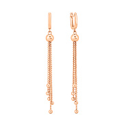 Фото Длинные золотые серьги без камней (арт. 1091406)