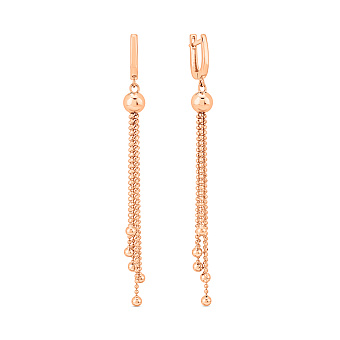 Длинные золотые серьги без камней (арт. 1091406)