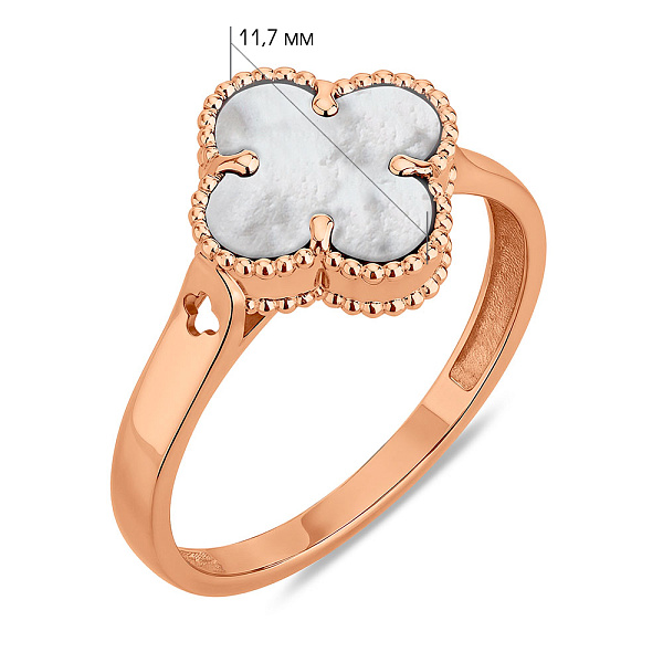 Каблучка з червоного золота з перламутром (арт. 141439/10п) – зображення 2