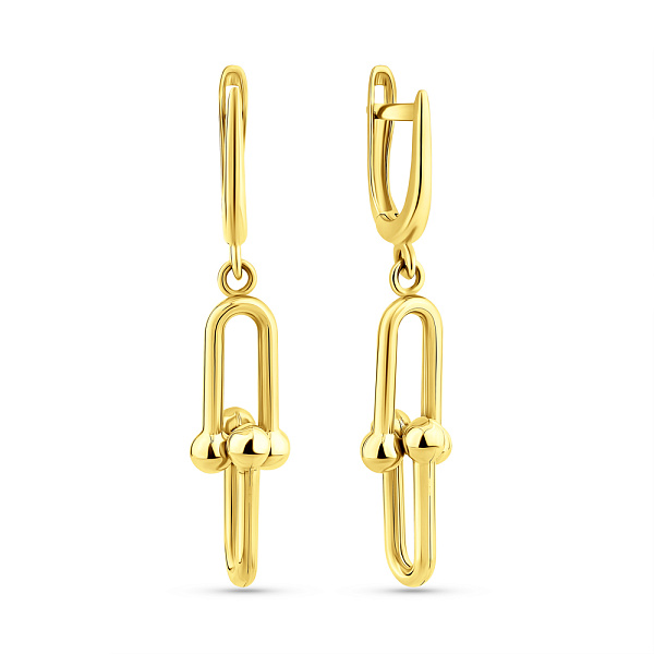 Золотые серьги-подвески без камней (арт. 1091459/2ж) – изображение 1