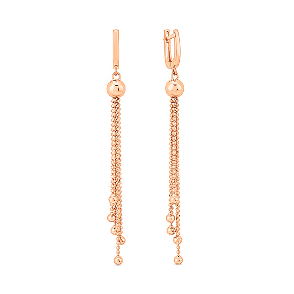 Длинные золотые серьги без камней (арт. 1091406) – изображение 1