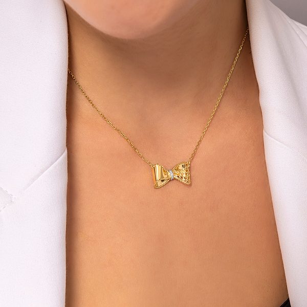 Золоте кольє Francelli Бантик з діамантами (арт. Ц361352005ж) – зображення 3