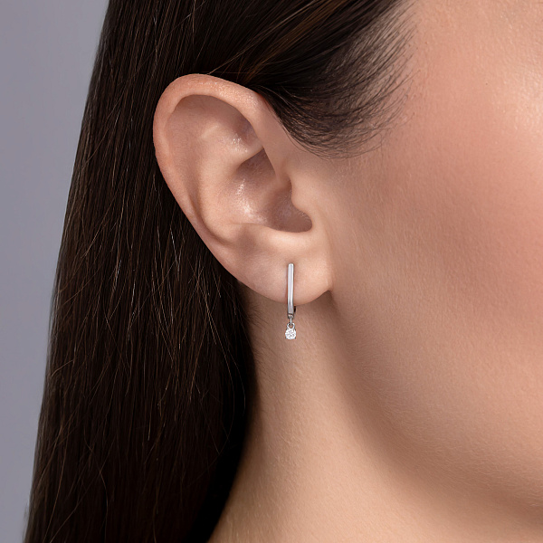Серьги из белого золота с бриллиантами (арт. С011499010б) – изображение 2
