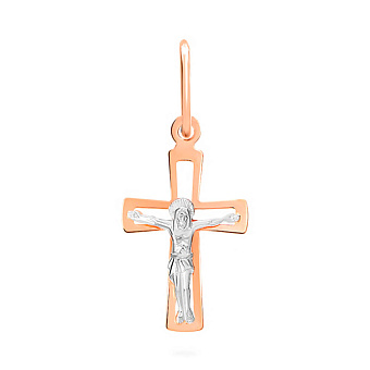 Фото Золотой нательный крестик с распятием (арт. 518700)