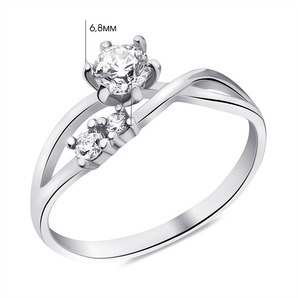 Серебряное кольцо с фианитами (арт. 7501/1542К) – изображение 2