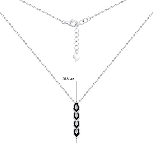 Серебряное колье с эмалью (арт. 7507/2373еч) – изображение 3