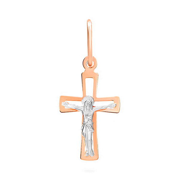 Золотой нательный крестик с распятием (арт. 518700) – изображение 1